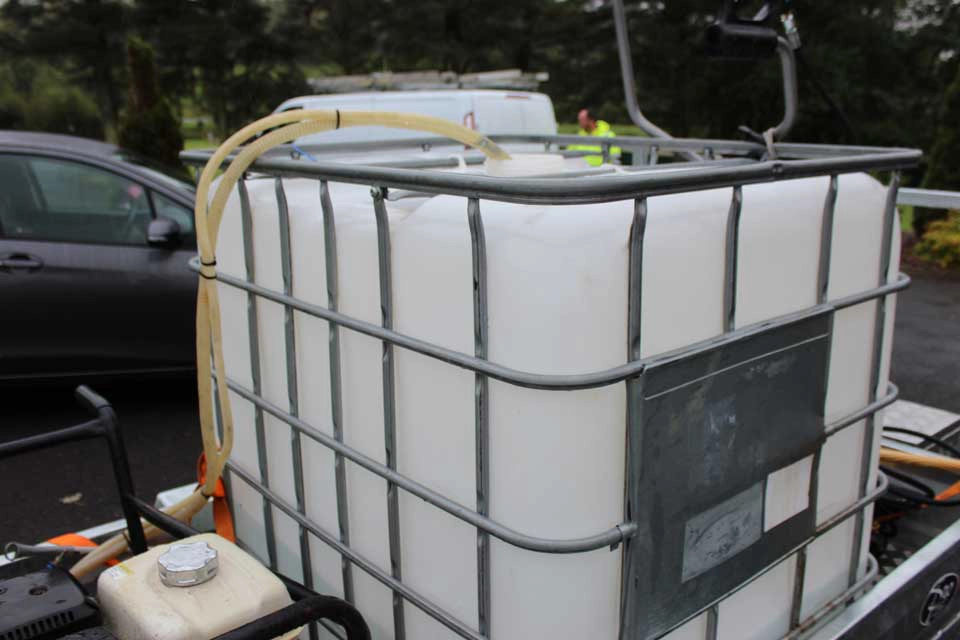 tank mounted on trailer